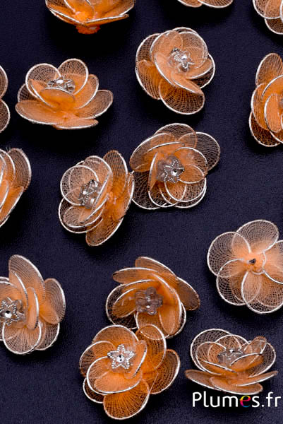 Textilblume - diam. 2 cm - aprikose  